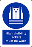 Self ahesive vinyl 30x20 cm high visibility jackets must be worn