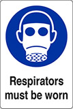 Self ahesive vinyl 30x20 cm respirators must be worn