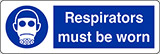 Self ahesive vinyl 30x10 cm respirators must be worn