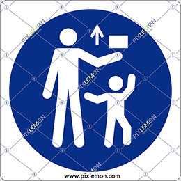 Aluminium sign cm 20x20 keep out of reach of children