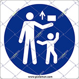 Aluminium sign cm 20x20 keep out of reach of children