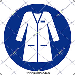 Aluminium sign cm 20x20 wear laboratory coat