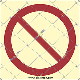 Aluminium sign cm 18x12  symbol &amp;quot; general prohibition with free space for text 