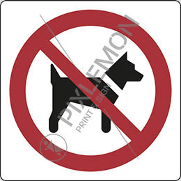 Adhesive sign cm 8x8 no dogs