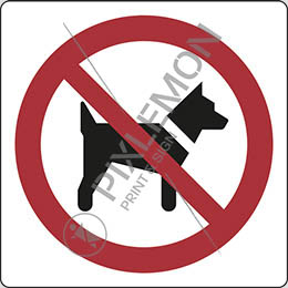 Aluminium sign cm 20x20 no dogs