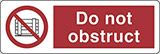 Self ahesive vinyl 30x10 cm do not obstruct