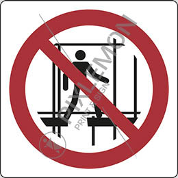 Aluminium sign cm 35x35 do not use this incomplete scaffold