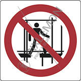 Aluminium sign cm 12x12 do not use this incomplete scaffold