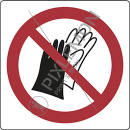 Aluminium sign cm 35x35 do not wear gloves