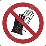 Adhesive sign cm 12x12 do not wear gloves