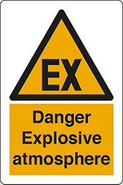 Self ahesive vinyl 40x30 cm danger explosive atmosphere