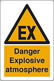 Self ahesive vinyl 30x20 cm danger explosive atmosphere