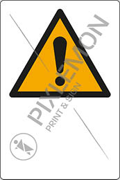Aluminium sign cm 70x50 pictogram general warning sign with empty writable space