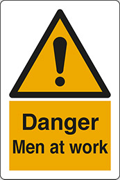 Self ahesive vinyl 40x30 cm danger men at work