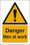 Self ahesive vinyl 30x20 cm danger men at work