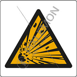 Aluminium sign cm 35x35 warning: explosive material