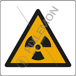 Adhesive sign cm 8x8 warning: radioactive material or ionizing radiation