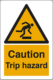 Self ahesive vinyl 30x20 cm caution trip hazard