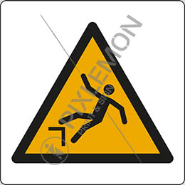 Adhesive sign cm 8x8 warning: drop fall