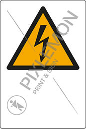 Adhesive sign cm 6x4 pictogram warning: electricity with empty writable space