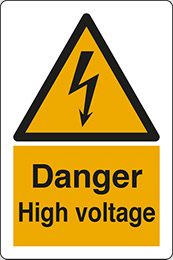 Self ahesive vinyl 30x20 cm danger high voltage