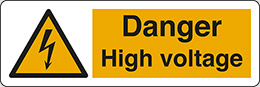 Self ahesive vinyl 30x10 cm danger high voltage