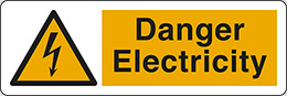 Self ahesive vinyl 30x10 cm danger electricity