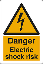 Self ahesive vinyl 30x20 cm danger electric shock risk