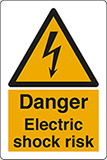 Self ahesive vinyl 30x20 cm danger electric shock risk