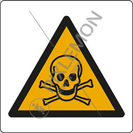 Aluminium sign cm 12x12 warning: toxic material