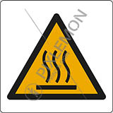 Adhesive sign cm 4x4 warning: hot surface