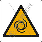 Adhesive sign cm 12x12 warning: automatic start-up