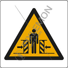 Aluminium sign cm 35x35 warning: crushing