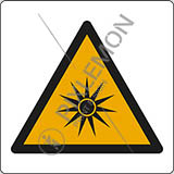 Aluminium sign cm 12x12 warning: optical radiation