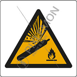 Adhesive sign cm 8x8 warning: pressurized cylinder