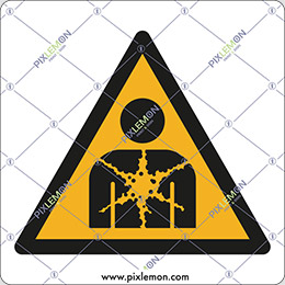 Aluminium sign cm 20x20 warning; substance or mixture presenting a health hazard