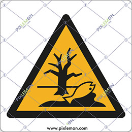 Aluminium sign cm 20x20 warning; substance or mixture that can cause an environmental hazard