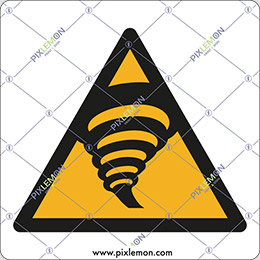 Aluminium sign cm 20x20 warning; tornado zone