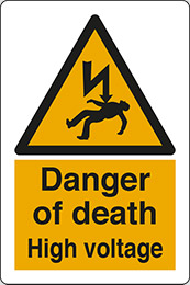 Self ahesive vinyl 40x30 cm danger of death high voltage