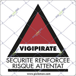Cartello adesivo cm 20x20 vigipirate securite renforcee risque attentat