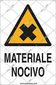 Cartello adesivo cm 18x12 materiale nocivo