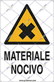 Cartello adesivo cm 18x12 materiale nocivo