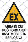 Cartello adesivo cm 18x12 area in cui puo formarsi unatmosfera esplosiva