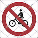 Cartello alluminio cm 12x12 vietato il transito alle biciclette