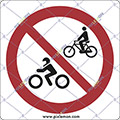 Cartello alluminio cm 20x20 vietato accesso a cicli e motocicli