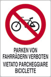 Cartello alluminio cm 50x35 parken von fahrraedern verboten vietato parcheggiare biciclette