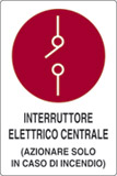 Cartello alluminio cm 18x12 interruttore elettrico centrale azionare solo in caso dincendio