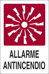 Cartello alluminio cm 18x12 allarme antincendio