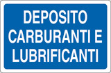 Cartello adesivo cm 18x12 deposito carburanti e lubrificanti