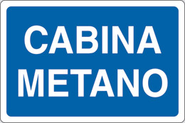 Cartello alluminio cm 18x12 cabina metano